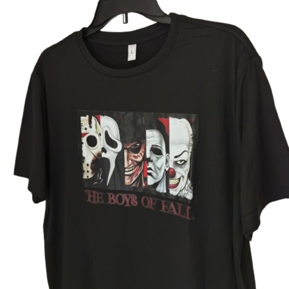 "THE BOYS OF FALL" Horror Graphic Movie Boys Stretch T Shirt Men's Size Large - Picture 3 of 5